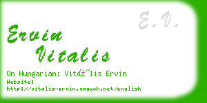 ervin vitalis business card